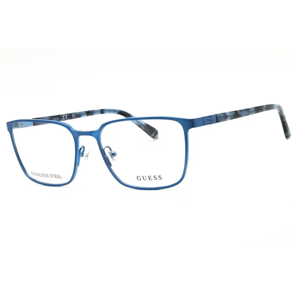NWT Guess GU50243 Matte Blue Rectangle 56mm Eyeglasses